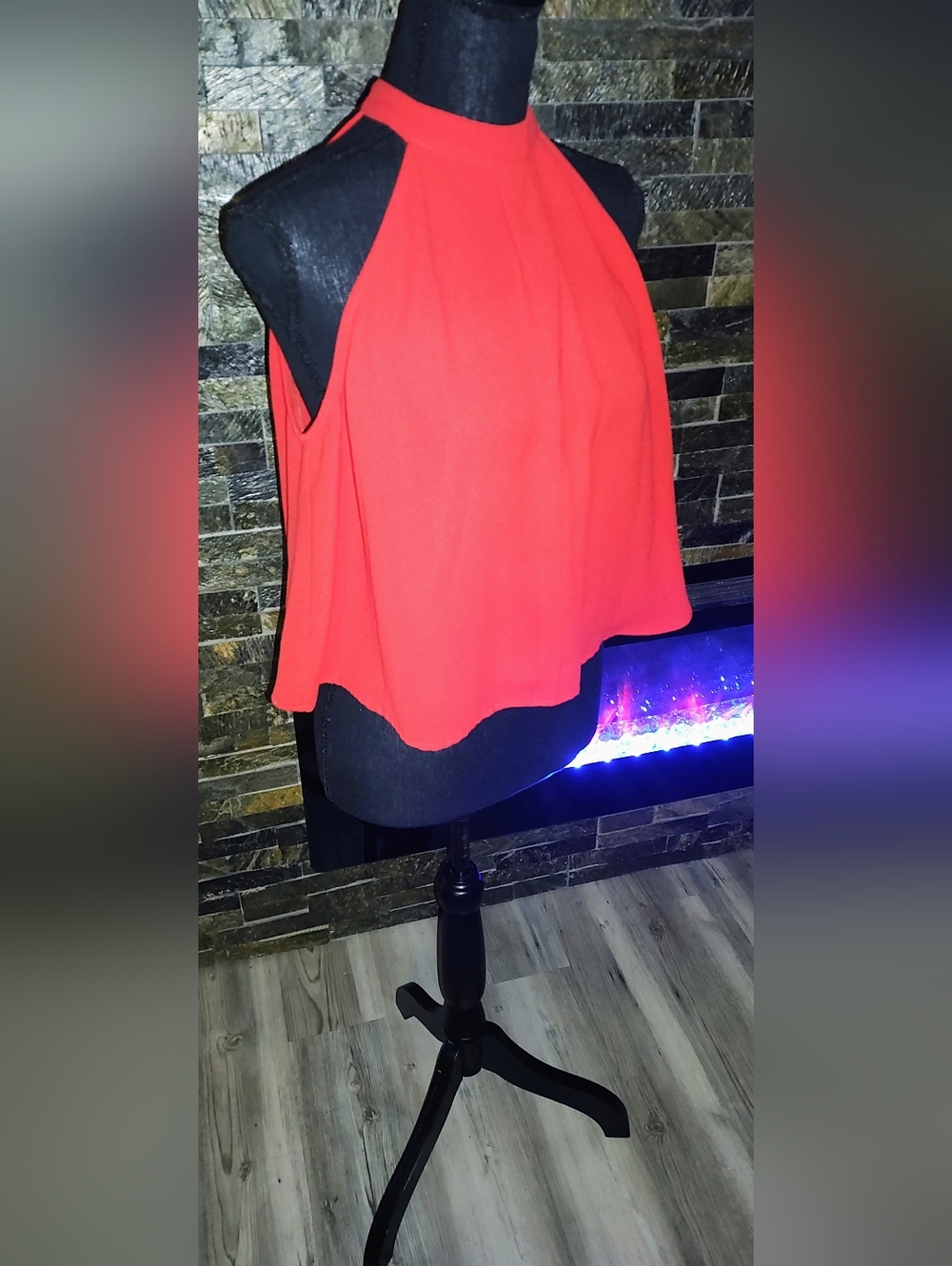 Bright Red Flowy Tank Top Size Medium